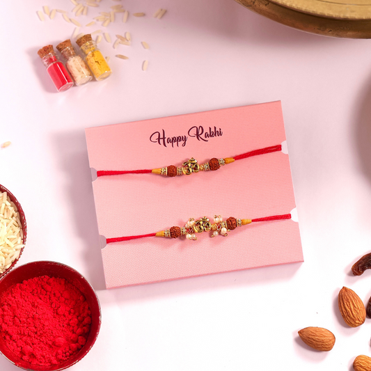 TYOHAAR Om Rakhi Bhaiya and Bhabhi Set