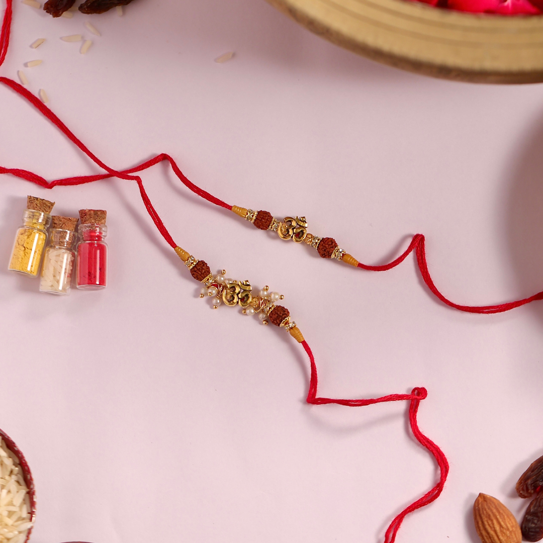 TYOHAAR Om Rakhi Bhaiya and Bhabhi Set