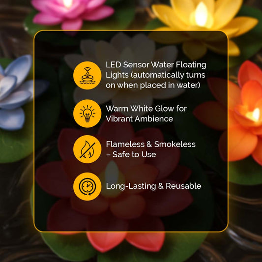 TYOHAAR Floating Lotus LED Light (Pack of 5)