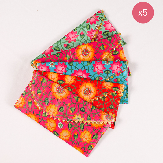 TYOHAAR Lotus Pichvai Shagun Cover (Pack of 5)