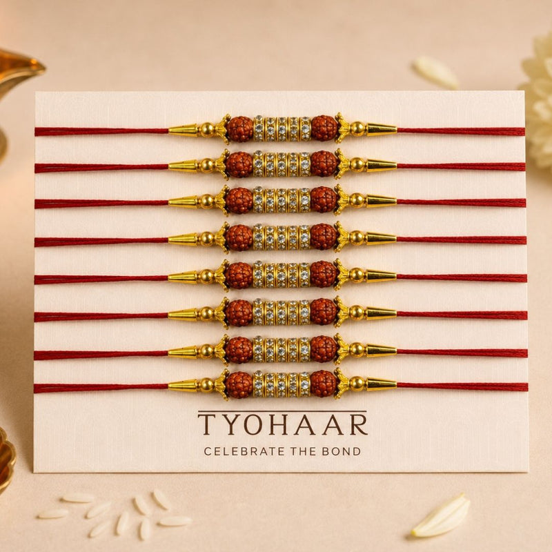 Tyohaar Rudraksh Rakhi For Bhaiya (Pack Of 8)