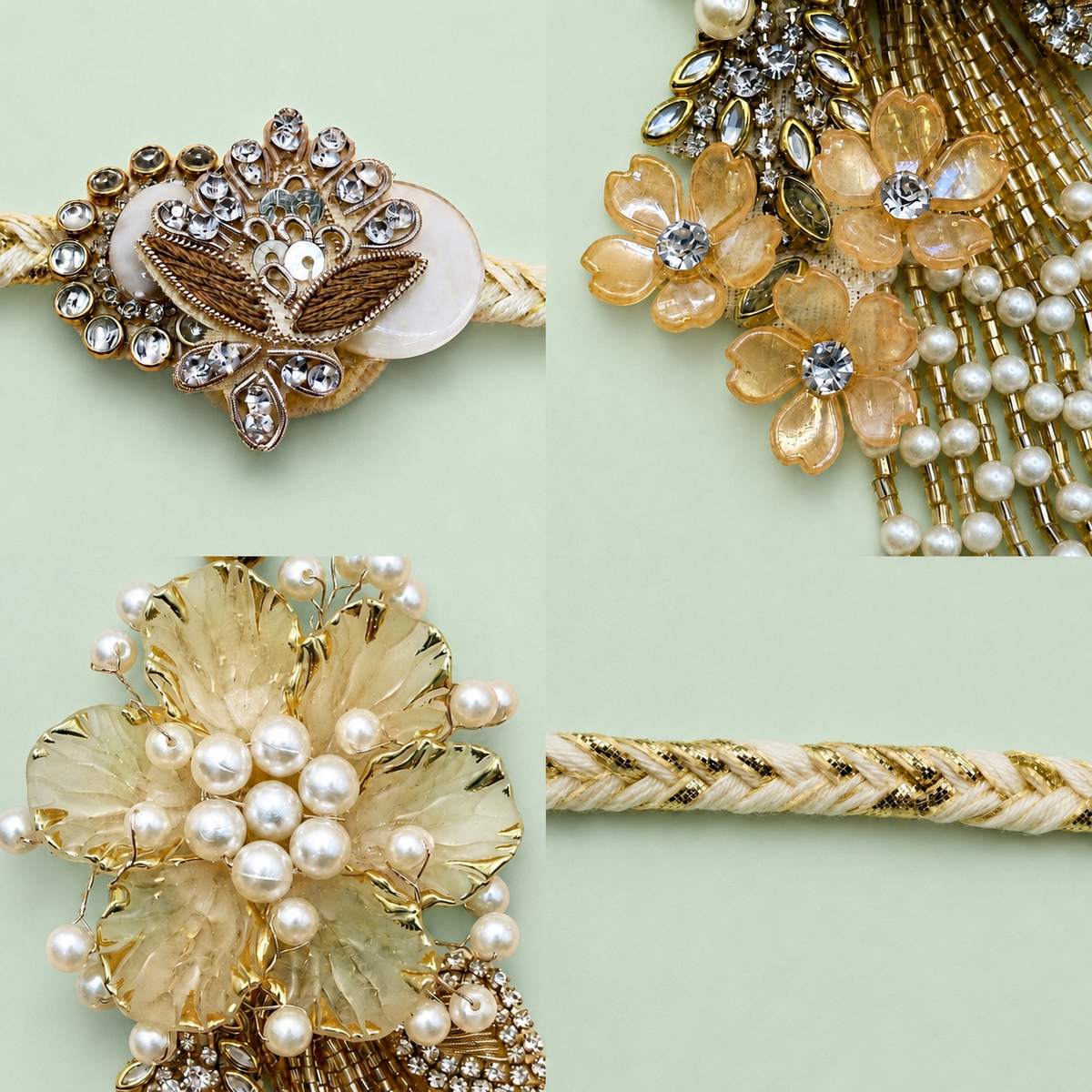 Blossom Flower Rakhi and Lumba Set for Bhaiya and Bhabhi
