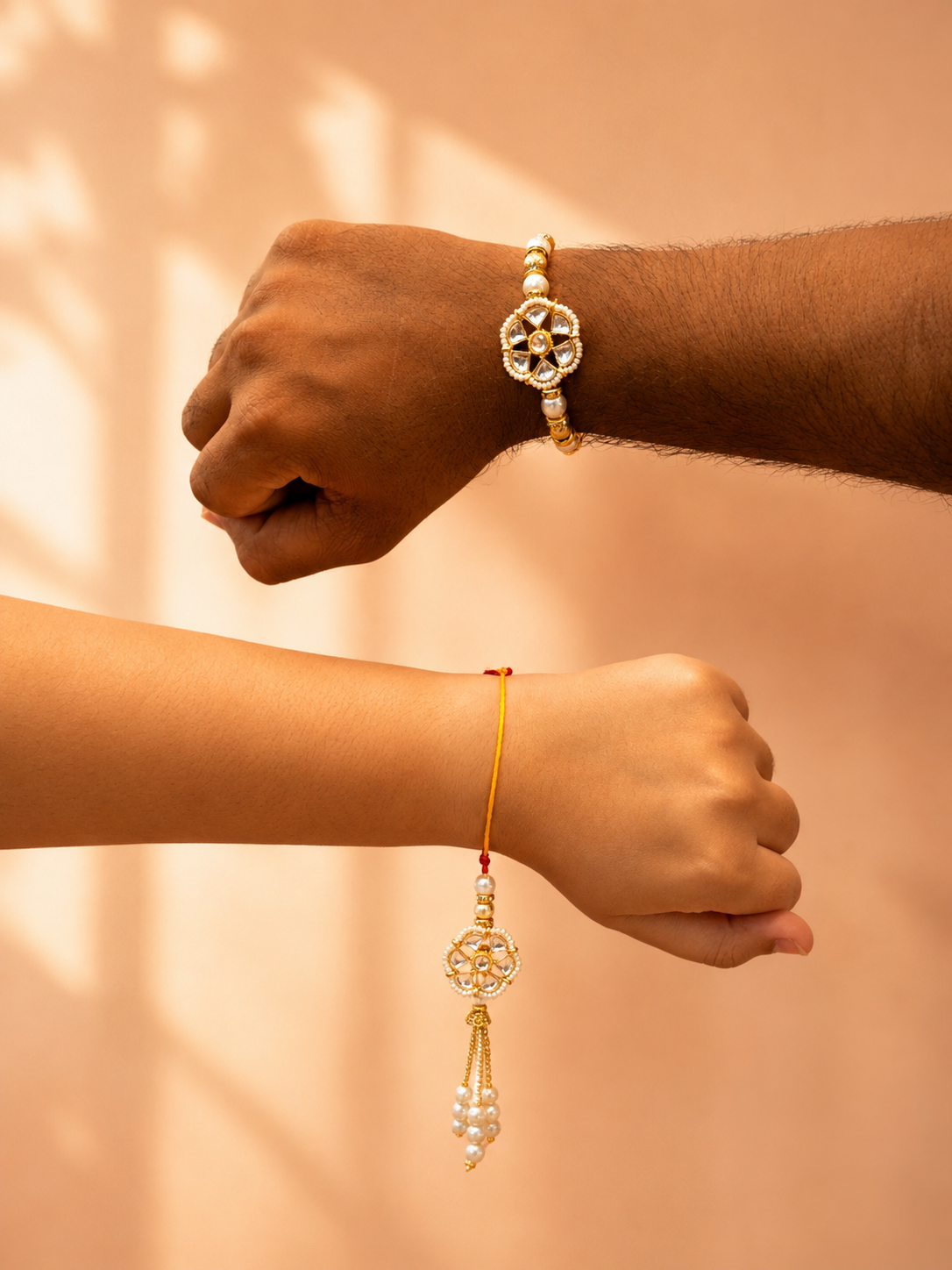 Tyohaar Kundan Rakhi and Lumba Set for Bhaiya and Bhabhi
