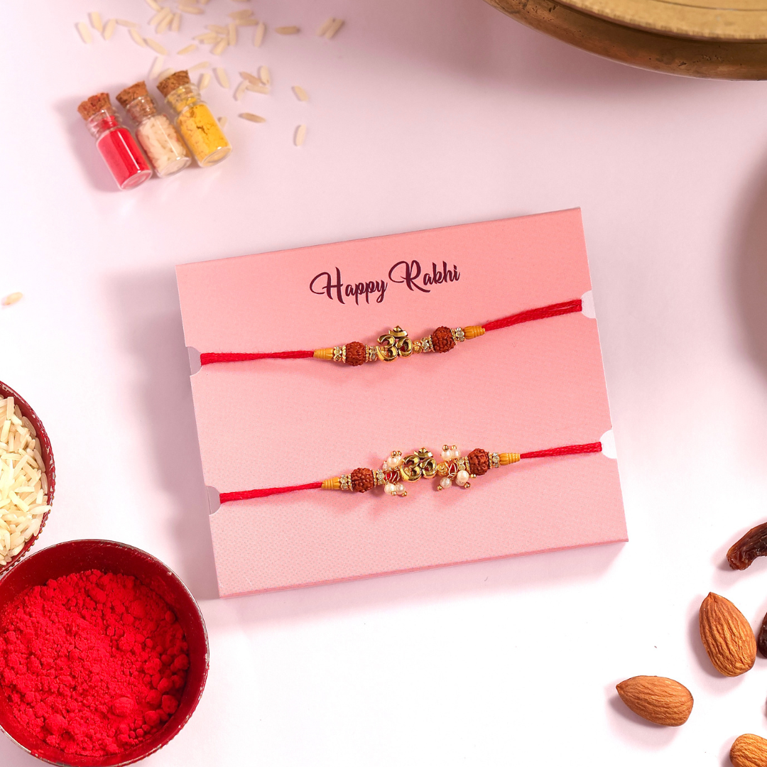 TYOHAAR Om Rakhi Bhaiya and Bhabhi Set