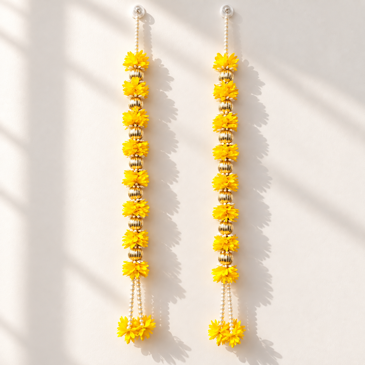 TYOHAAR Gotapatti Yellow Flower Toran (Pack of 2)