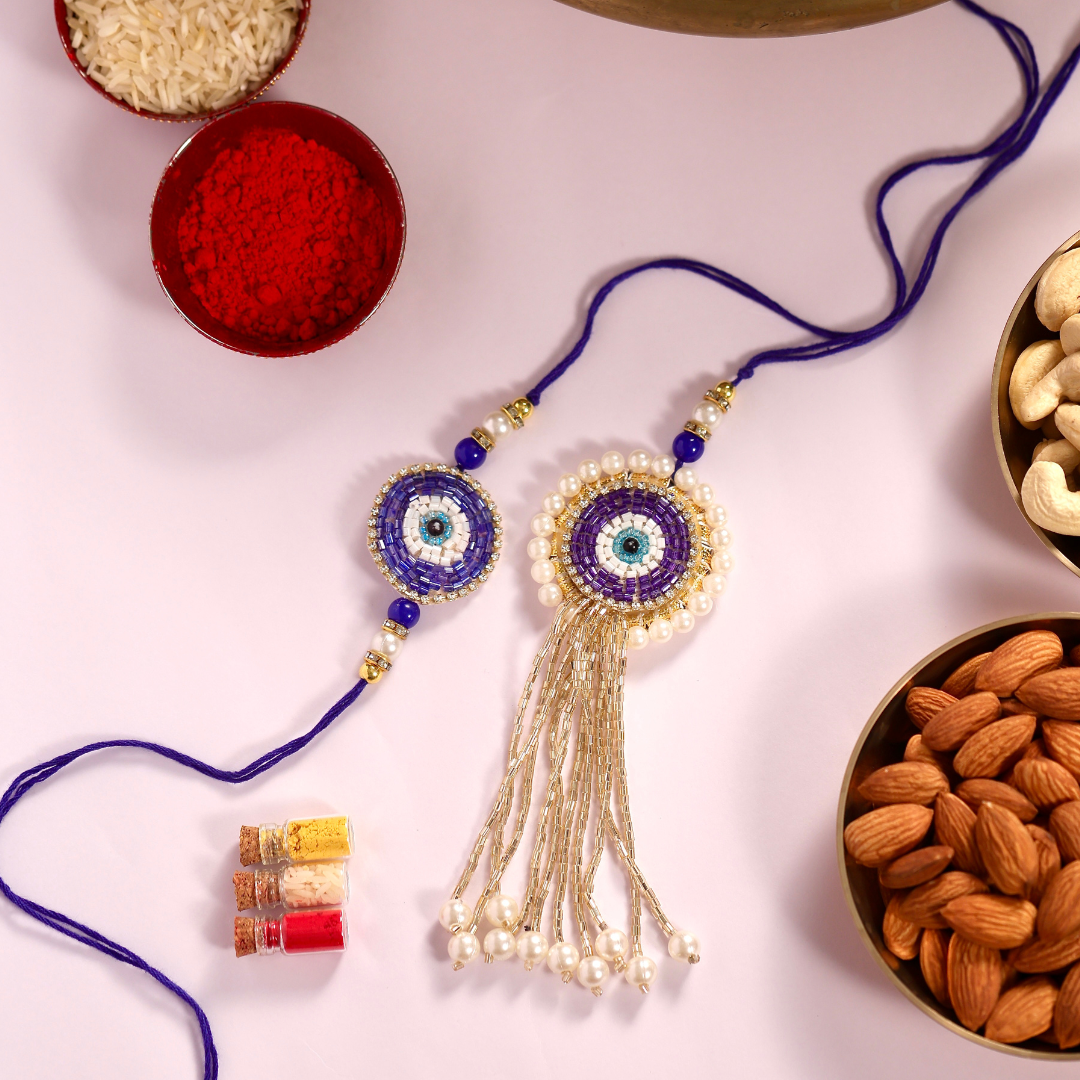 TYOHAAR Evil Eye Rakhi and Lumba Set