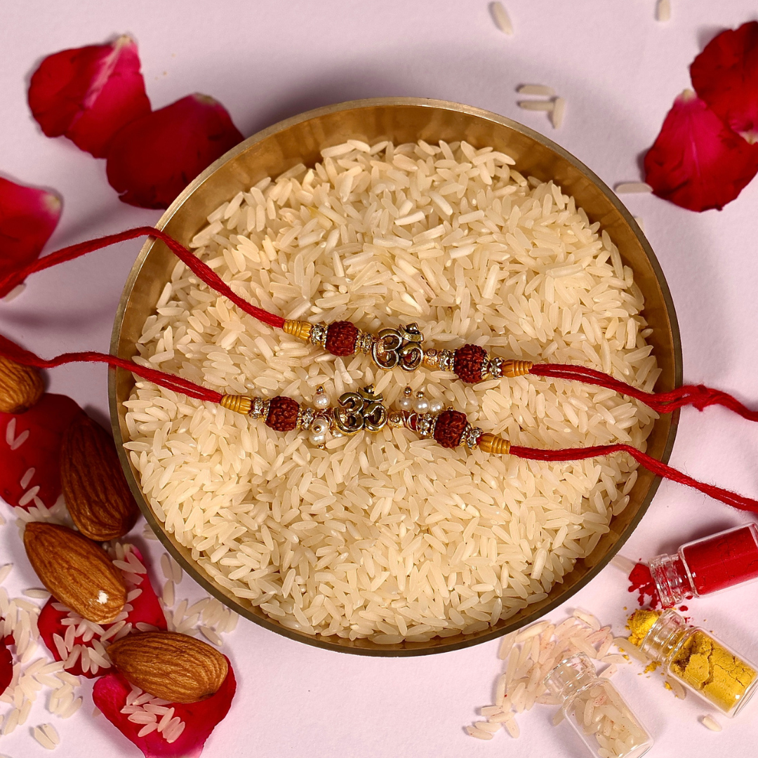 TYOHAAR Om Rakhi Bhaiya and Bhabhi Set