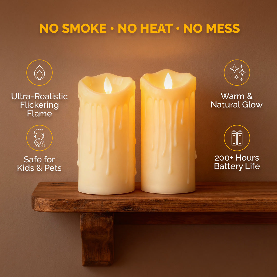 Melting Wax LED Flameless Candle Set