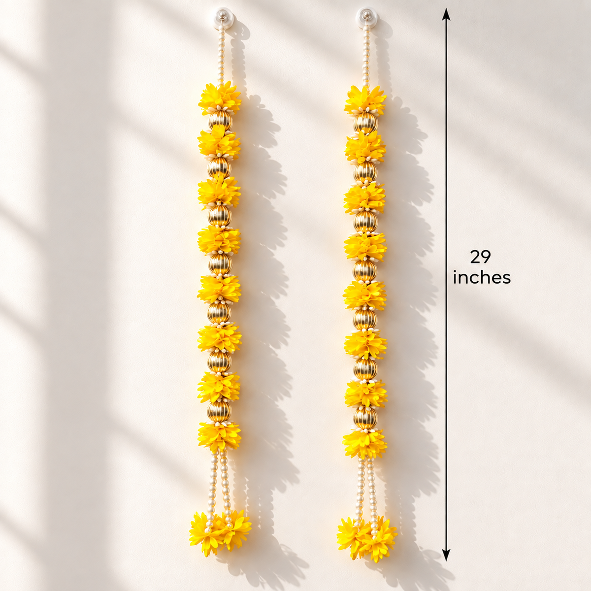 TYOHAAR Gotapatti Yellow Flower Toran (Pack of 2)