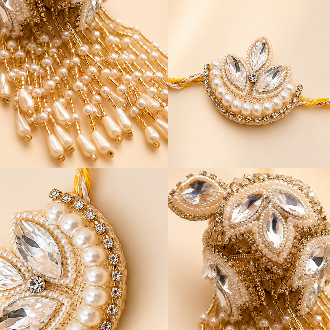 Kaliraa Diamond Rakhi and Lumba Set For Bhahiya and Bhabhi