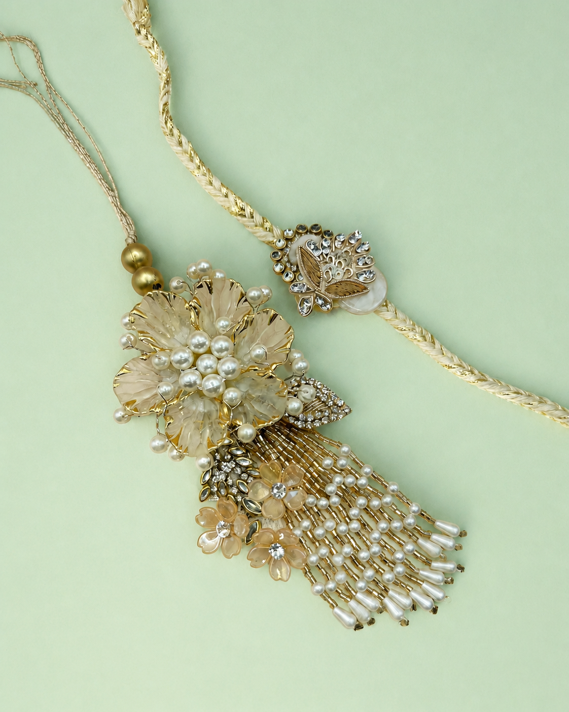 Blossom Flower Rakhi and Lumba Set for Bhaiya and Bhabhi