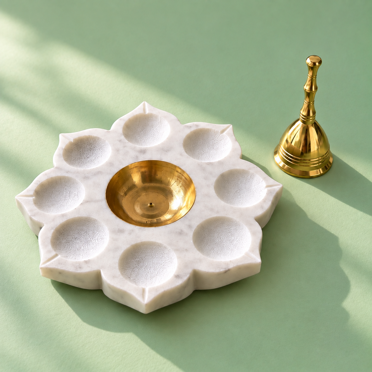 Riddhi Navjyoti Urli and Brass Ghanti Gift Set