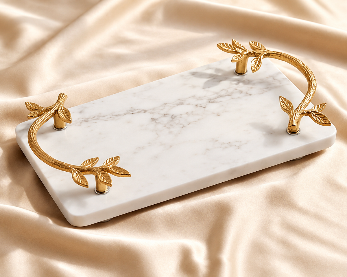 Tyohaar Pallav Marble Serving Tray Gift Set