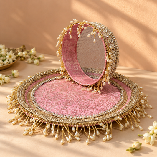 Gul Karwa Chauth Thaali and Channi Set