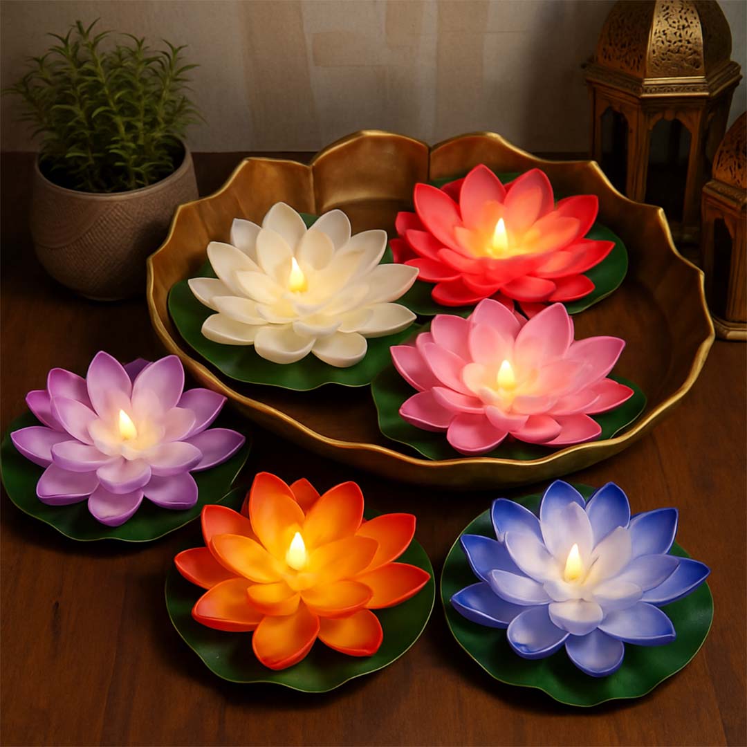 TYOHAAR Floating Lotus LED Light (Pack of 5)
