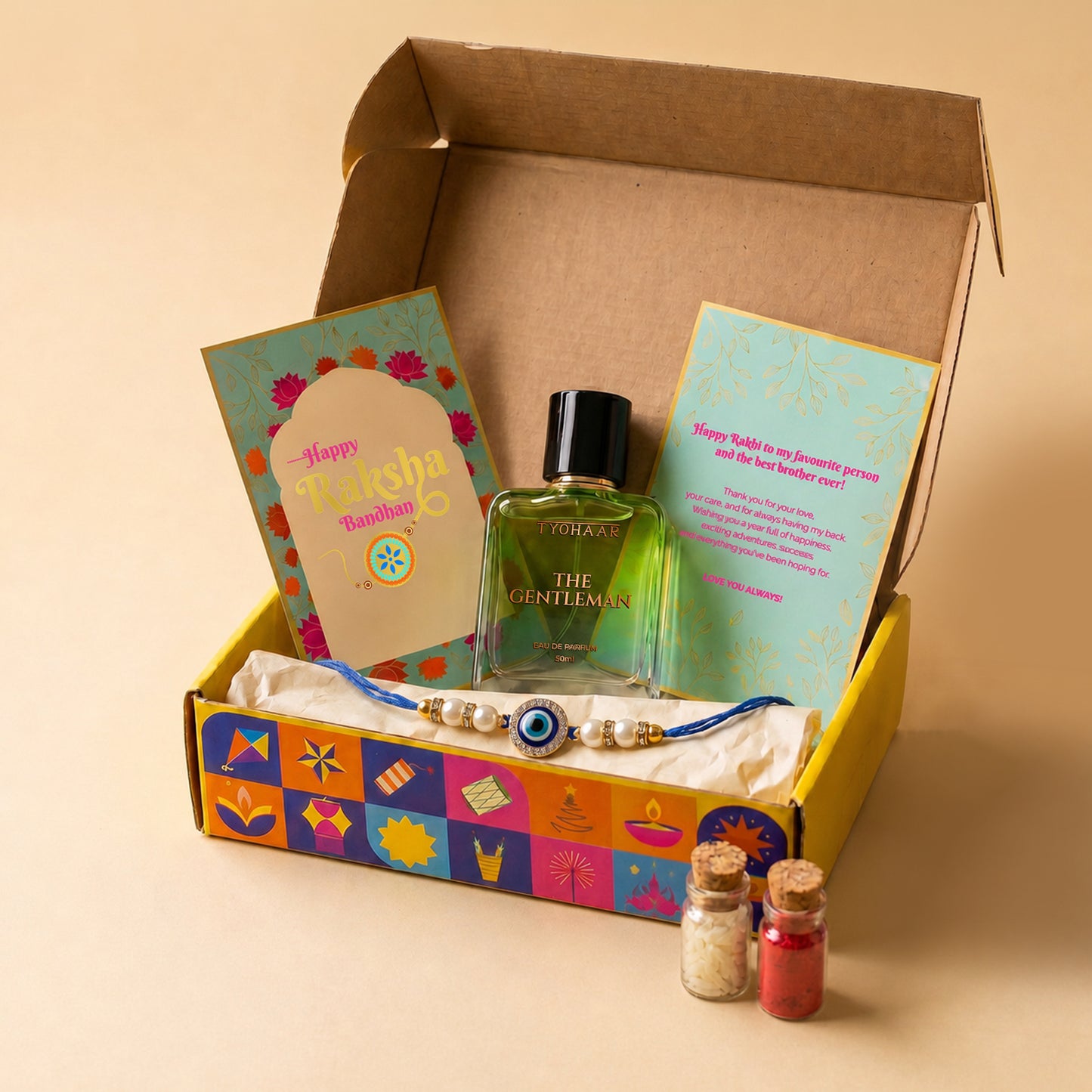 Tyohaar The Gentleman Perfume Rakhi Gift Combo with Evil Eye Rakhi