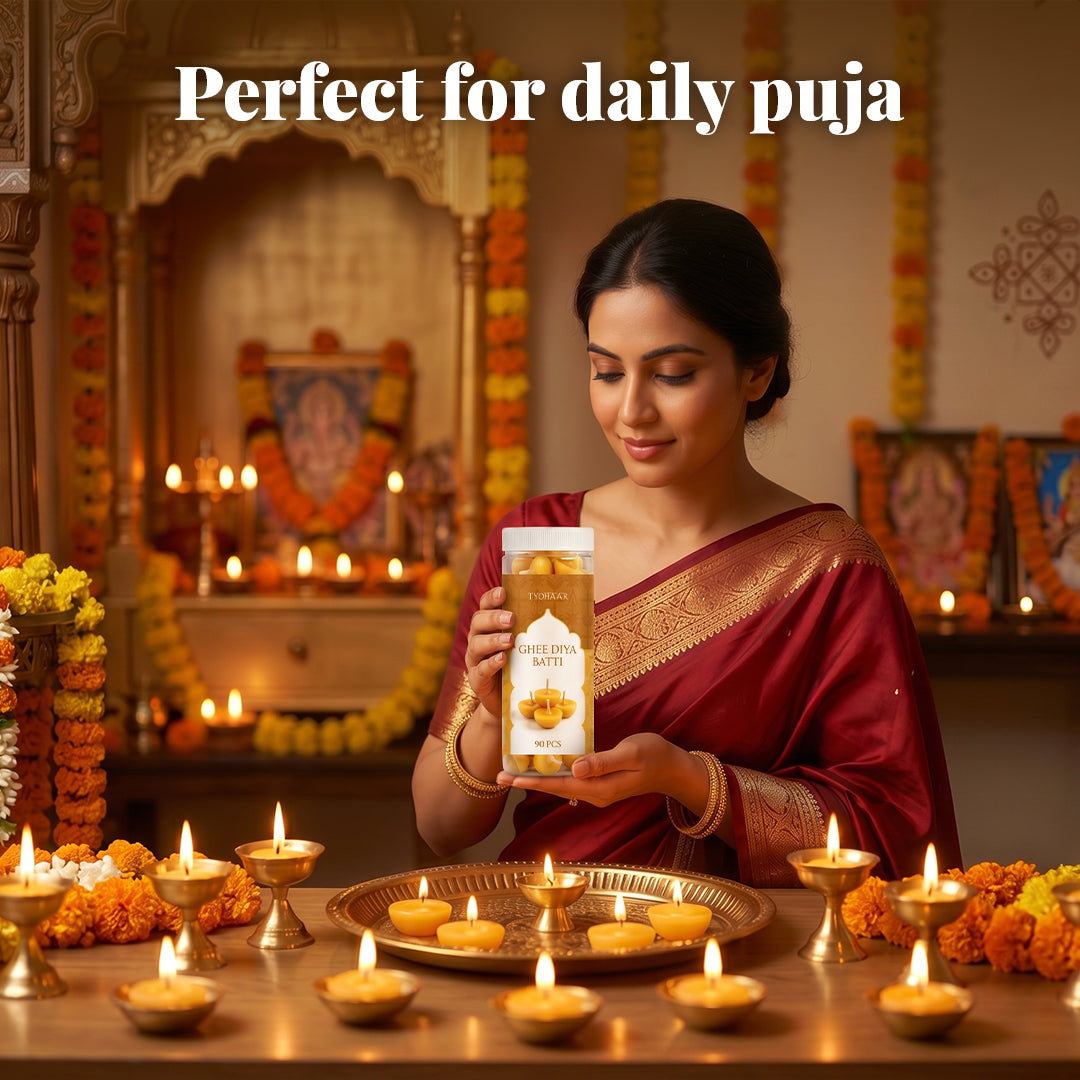 Tyohaar Ghee Diya Batti (90 Pcs)