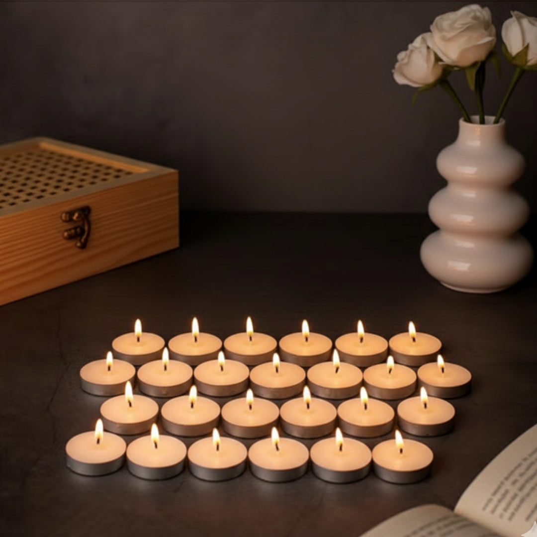 TYOHAAR Tealight Candles Unscented (Pack of 50)
