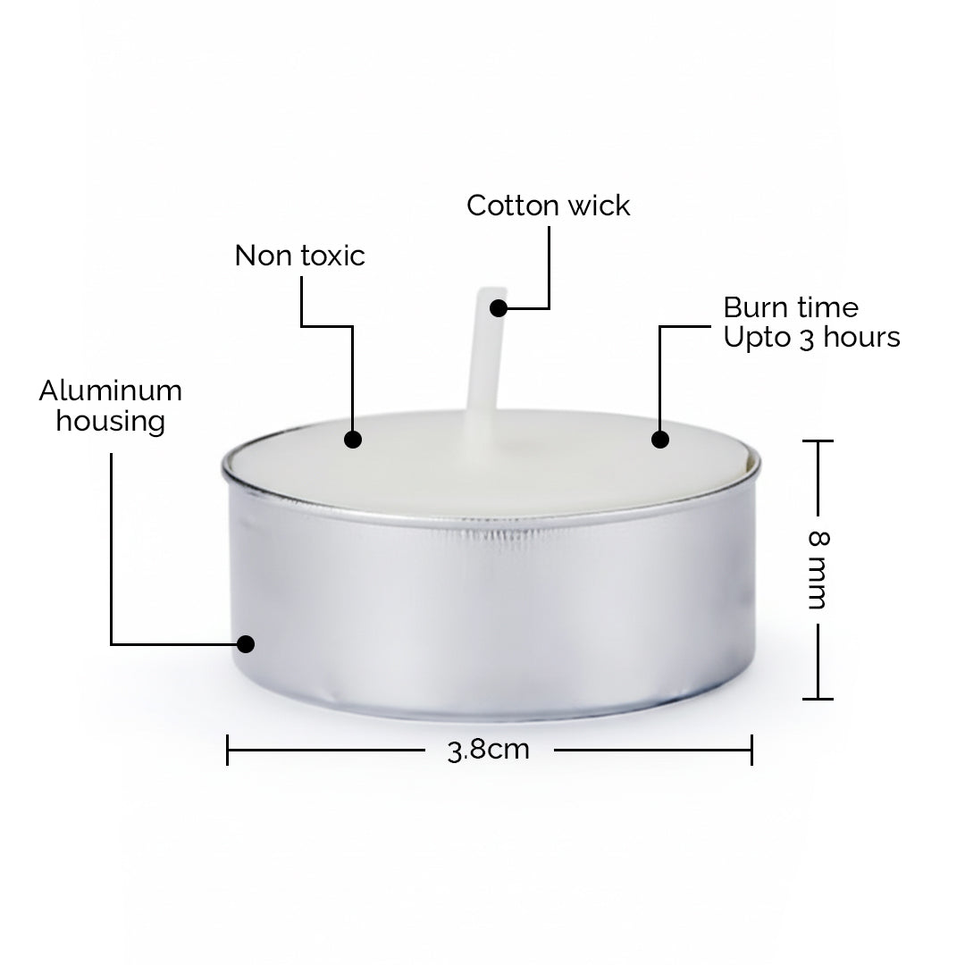 TYOHAAR Tealight Candles Unscented (Pack of 50)