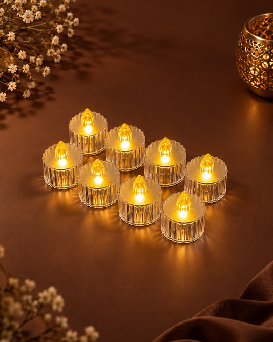 Tyohaar Flameless LED Fluted Tealight Candles