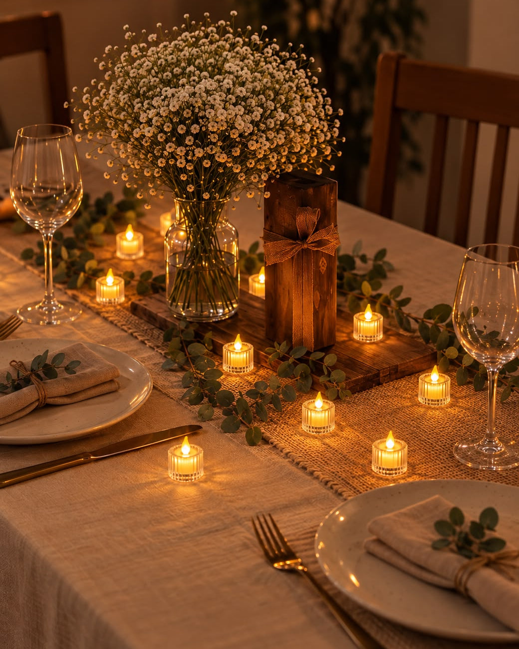 Tyohaar Flameless LED Fluted Tealight Candles