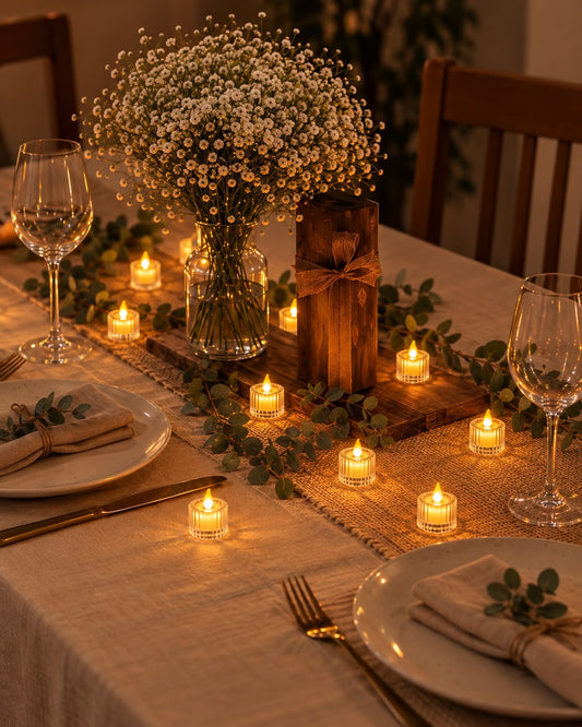 Tyohaar Flameless LED Fluted Tealight Candles