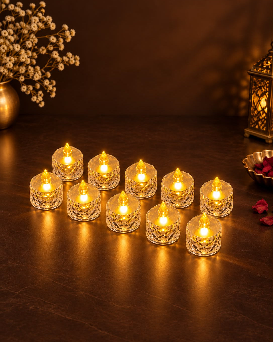 Tyohaar Flameless LED Diamond Tealight Candles