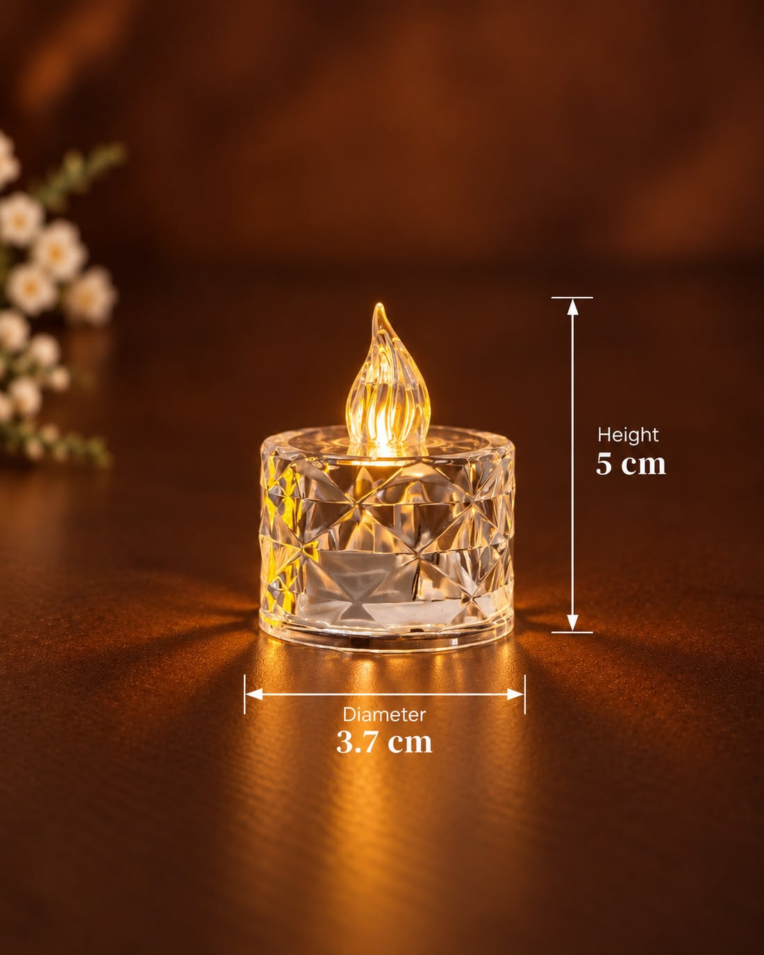 Tyohaar Flameless LED Diamond Tealight Candles