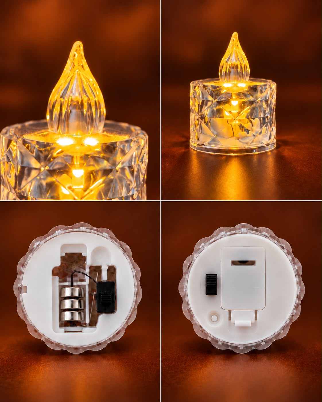 Tyohaar Flameless LED Diamond Tealight Candles