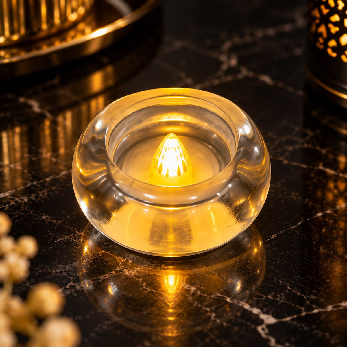 TYOHAAR Glass Diya LED Light