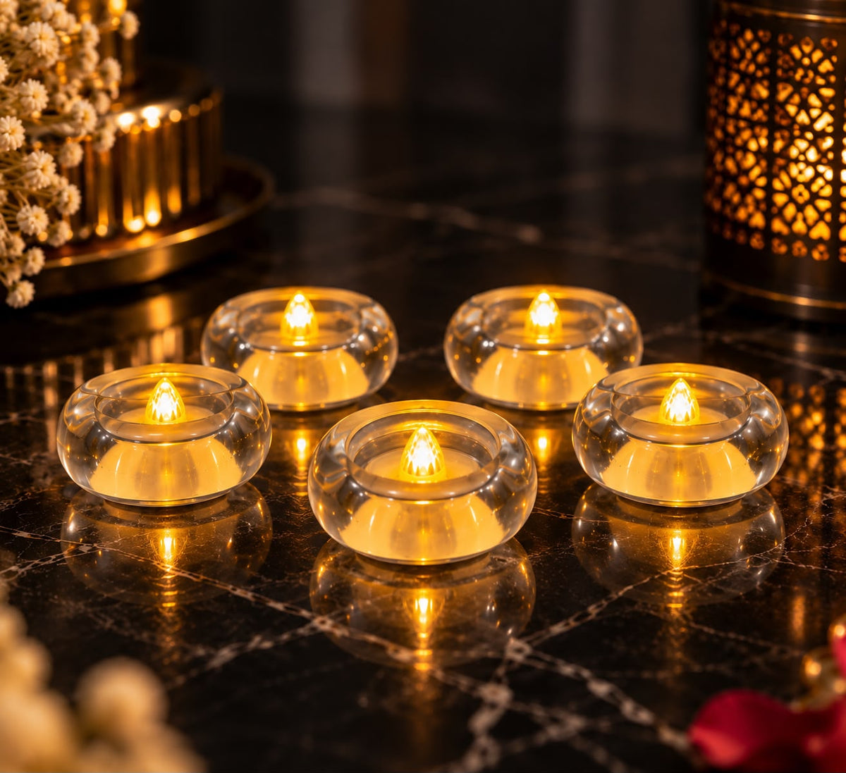 TYOHAAR Glass Diya LED Light