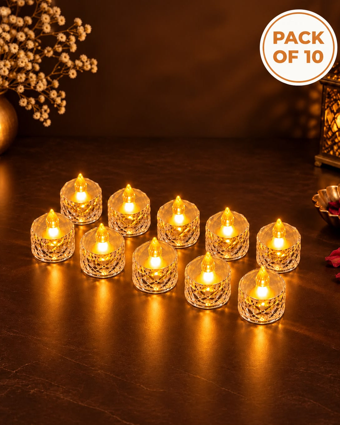 Tyohaar Flameless LED Diamond Tealight Candles