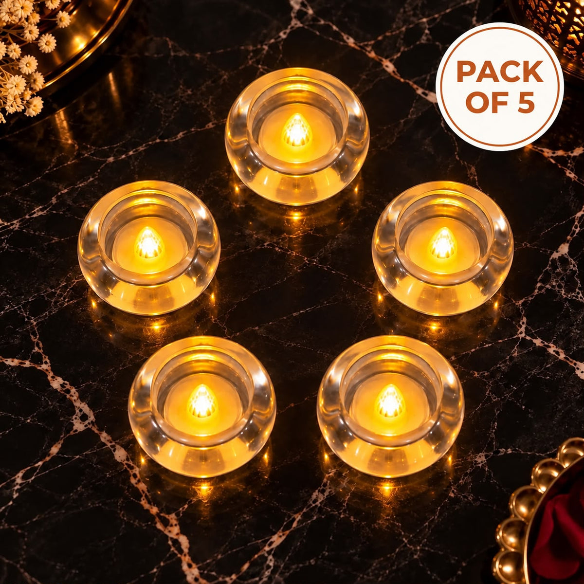 TYOHAAR Glass Diya LED Light