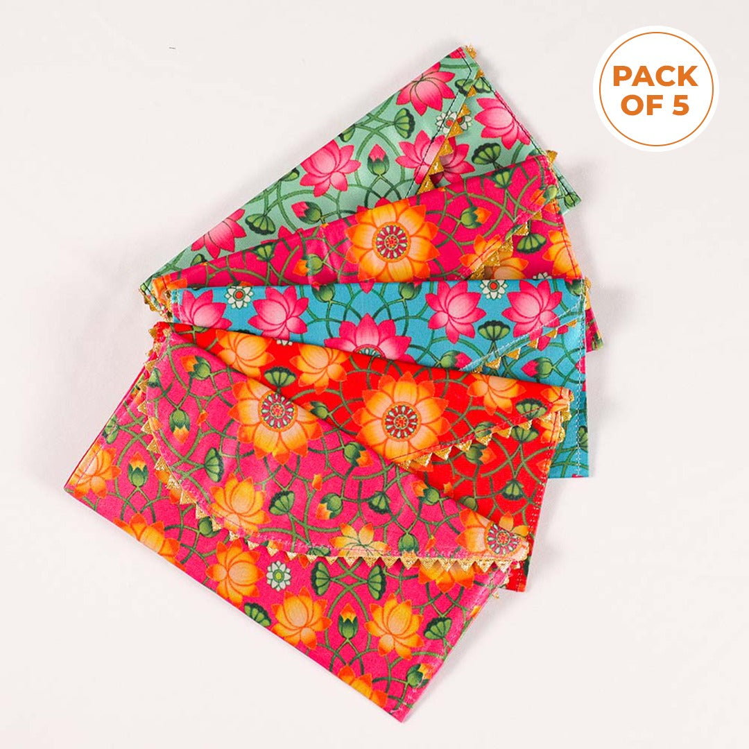 TYOHAAR Lotus Pichvai Shagun Cover (Pack of 5)