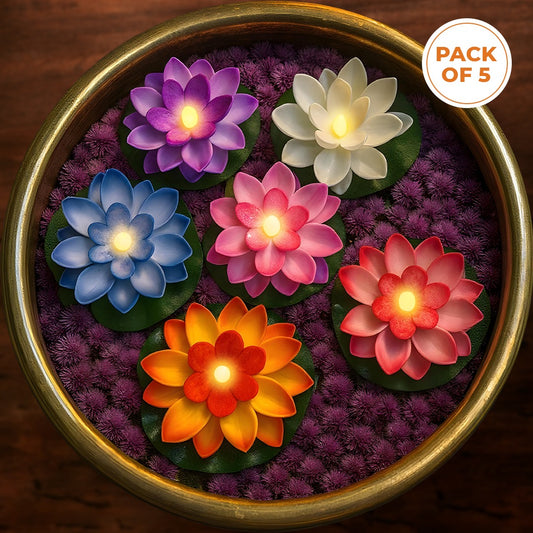 TYOHAAR Floating Lotus LED Light (Pack of 5)