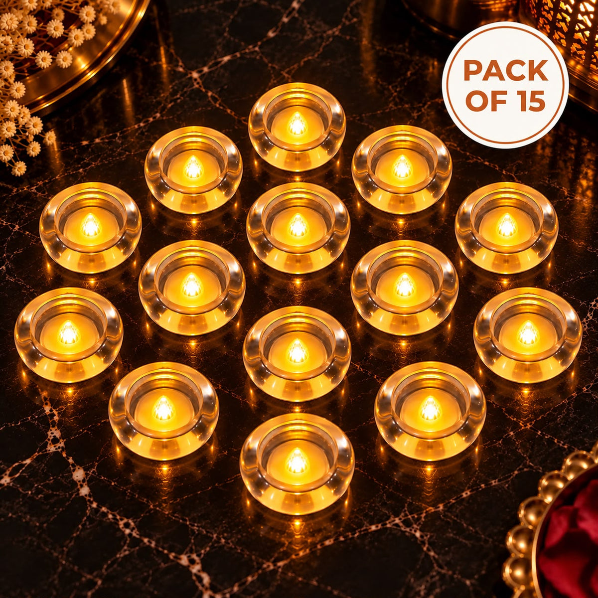 TYOHAAR Glass Diya LED Light