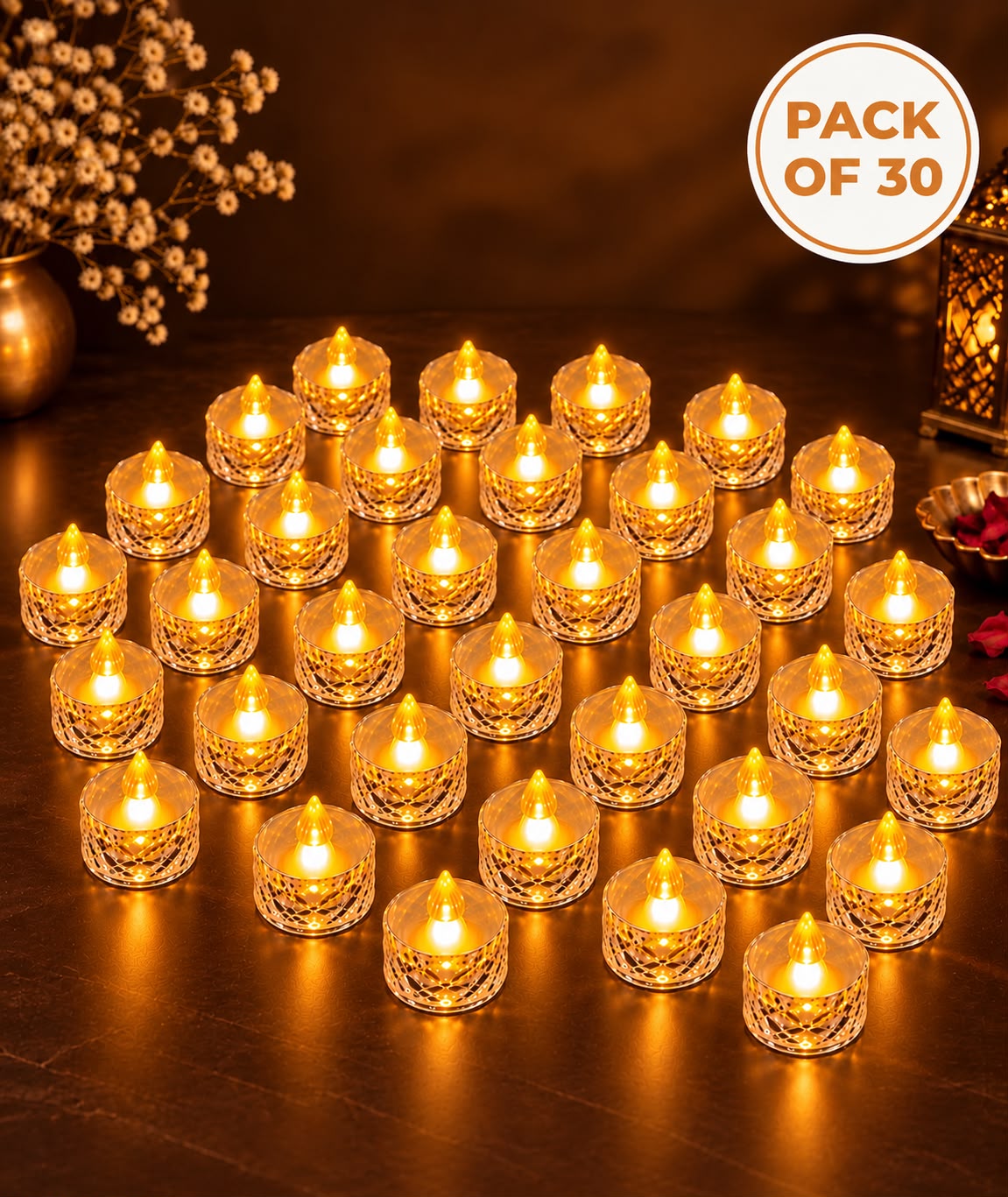 Tyohaar Flameless LED Diamond Tealight Candles