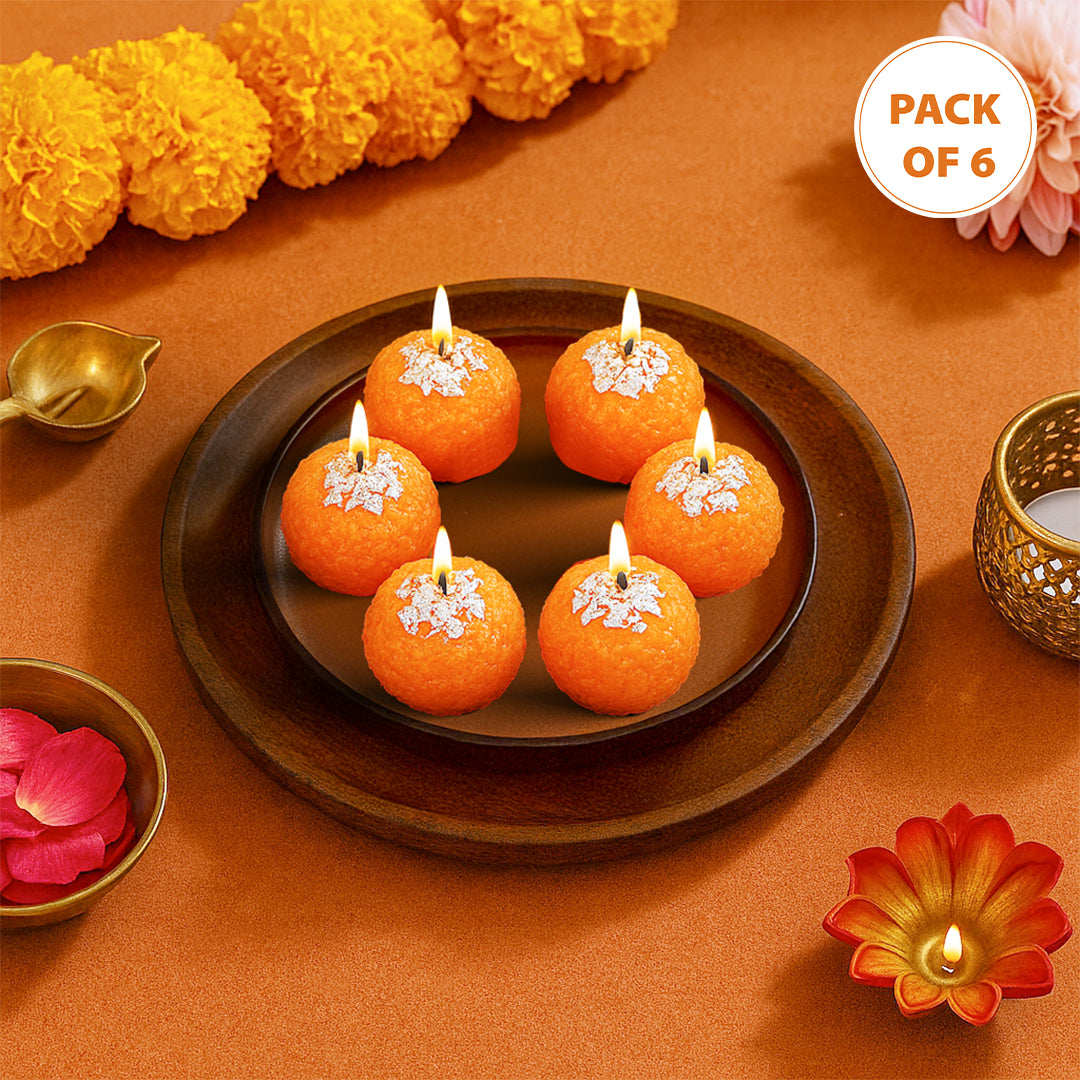 TYOHAAR Ladoo Candles (Pack of 6)